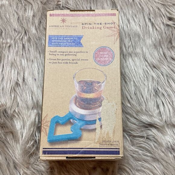 Spin The Shot Drinking Game American Vintage Shot Glass Barware Party Compact - Picture 7 of 7